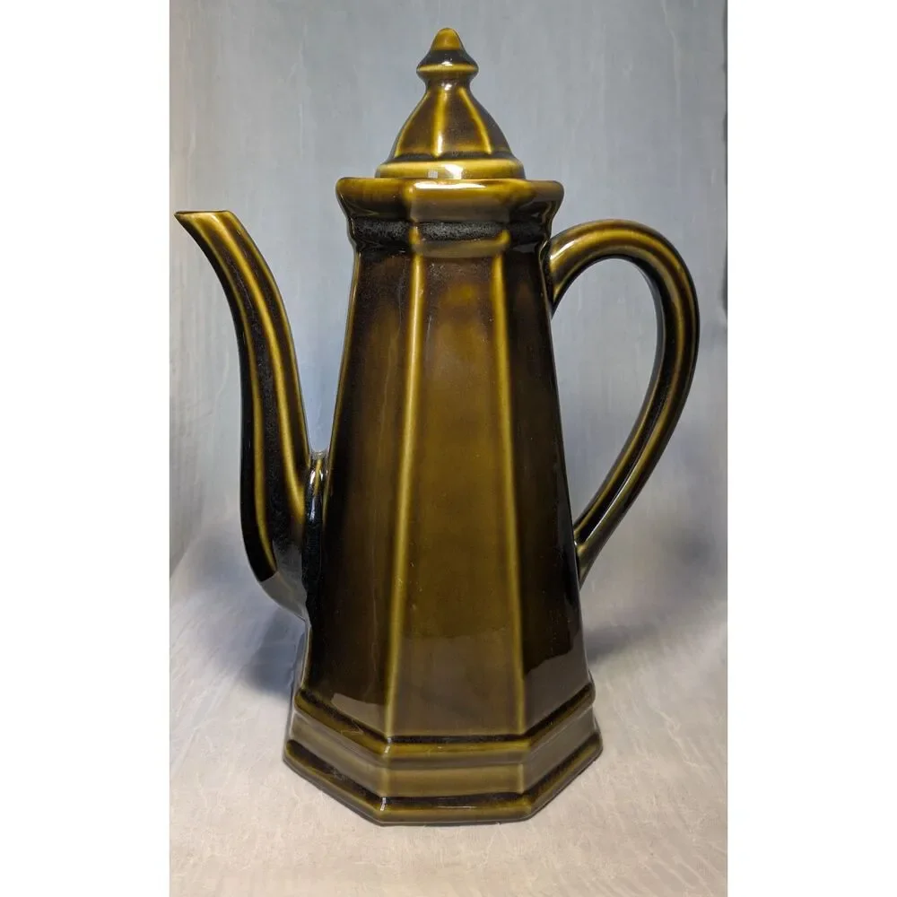 Vintage 1970s Pfaltzgraff Heritage Green Coffee Tea Carafe Boho Kitchen